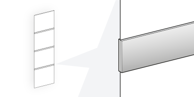 Applikationsleisten auf einem Flaechenvorhang