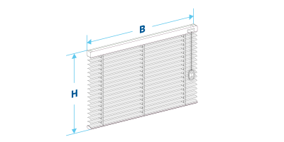 Breiten- und H&ouml;henkennzeichnung an einer Jalousie
