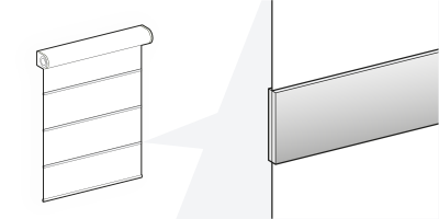 Applikationsleisten am Rollo